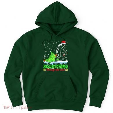 Bigfoot Christmas Tree Squatching Through The Snow Hoodie