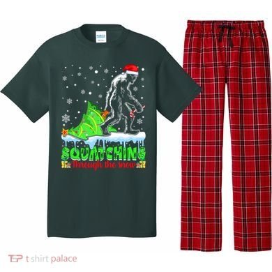 Bigfoot Christmas Tree Squatching Through The Snow Pajama Set