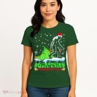 Bigfoot Christmas Tree Squatching Through The Snow Women's T-Shirt thumb 4