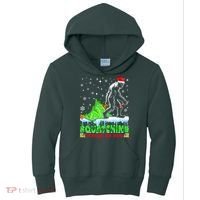 Bigfoot Christmas Tree Squatching Through The Snow Kids Hoodie thumb 0