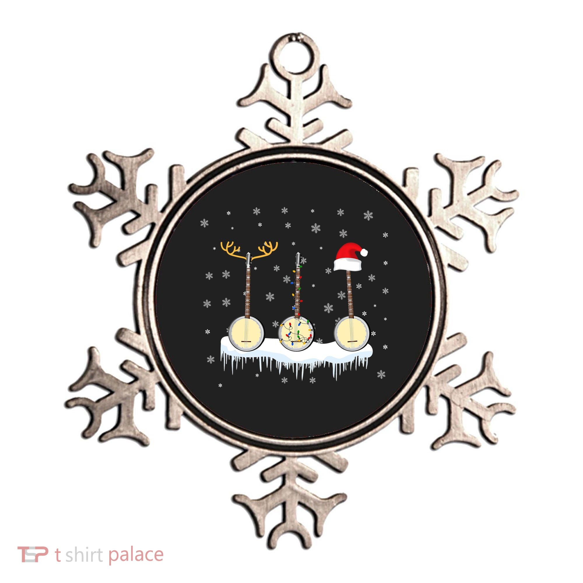 Banjo Christmas Tree With Santa Hat Xmas Ornament