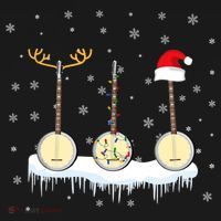 Banjo Christmas Tree With Santa Hat Xmas Ornament thumb 1