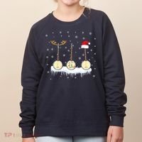 Banjo Christmas Tree With Santa Hat Xmas Women's Sweatshirt thumb 0