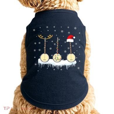 Banjo Christmas Tree With Santa Hat Xmas Doggie Tank
