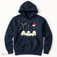 Banjo Christmas Tree With Santa Hat Xmas Hoodie thumb 0