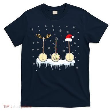 Banjo Christmas Tree With Santa Hat Xmas T-Shirt