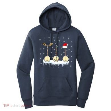 Banjo Christmas Tree With Santa Hat Xmas Women's Hoodie