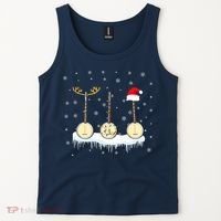 Banjo Christmas Tree With Santa Hat Xmas Tank Top thumb 2