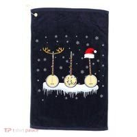 Banjo Christmas Tree With Santa Hat Xmas Golf Towel thumb 0