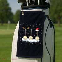 Banjo Christmas Tree With Santa Hat Xmas Golf Towel thumb 2