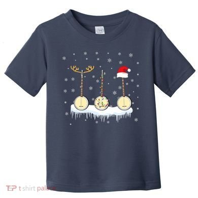 Banjo Christmas Tree With Santa Hat Xmas Toddler T-Shirt