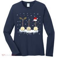 Banjo Christmas Tree With Santa Hat Xmas Women's Long Sleeve Shirt thumb 0