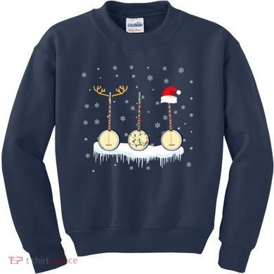 Banjo Christmas Tree With Santa Hat Xmas Kids Sweatshirt