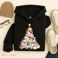 Baseball Christmas Tree Holiday PJs for Players & Coaches Hoodie thumb 4