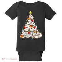 Baseball Christmas Tree Holiday PJs for Players & Coaches Baby Bodysuit thumb 0