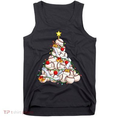 Baseball Christmas Tree Holiday PJs for Players & Coaches Tank Top