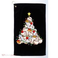 Baseball Christmas Tree Holiday PJs for Players & Coaches Golf Towel thumb 0