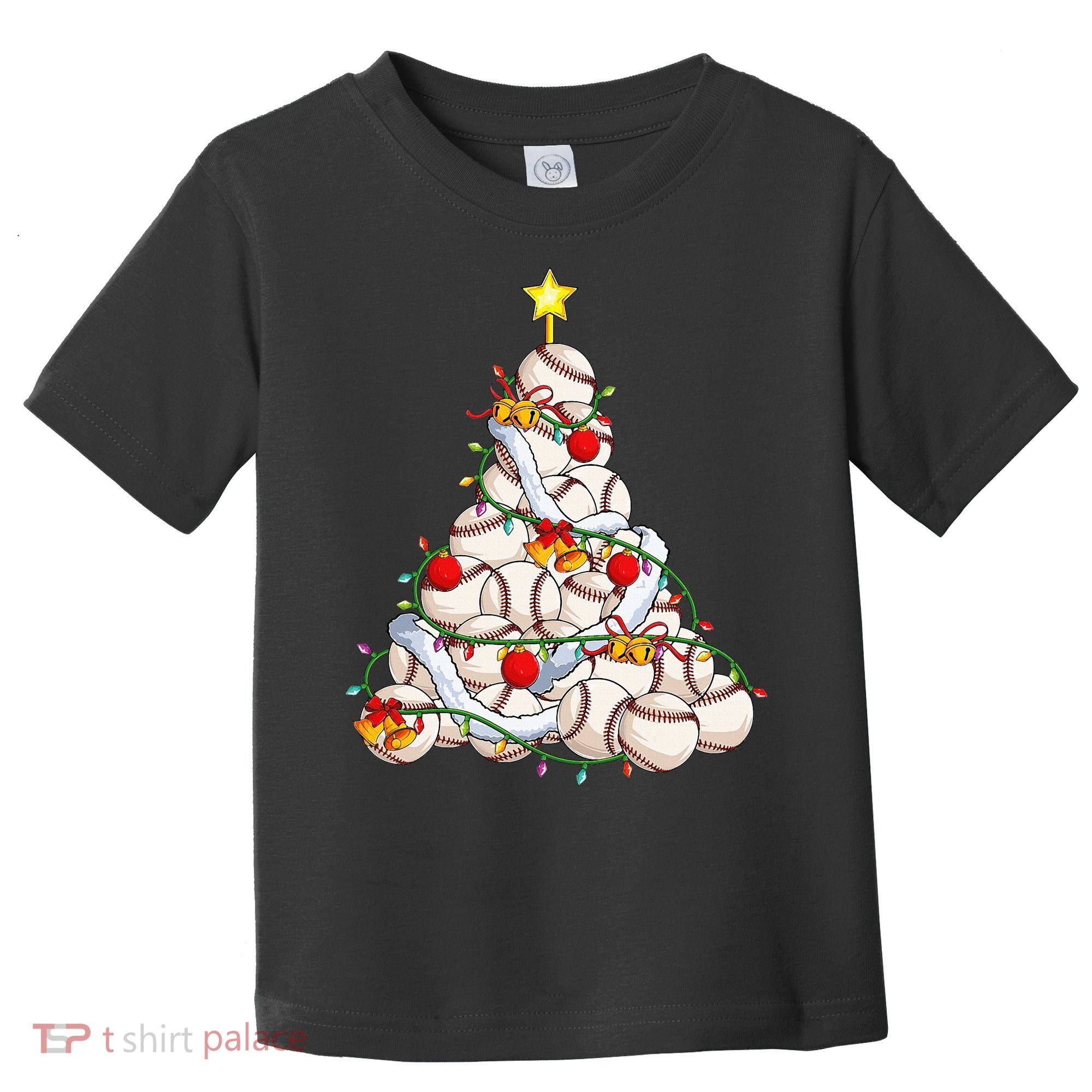 Baseball Christmas Tree Holiday PJs for Players & Coaches Toddler T-Shirt