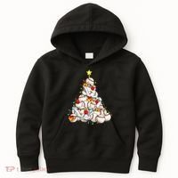 Baseball Christmas Tree Holiday PJs for Players & Coaches Kids Hoodie thumb 0
