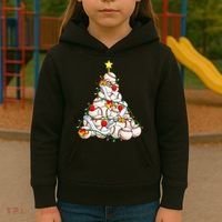 Baseball Christmas Tree Holiday PJs for Players & Coaches Kids Hoodie thumb 3