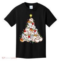 Baseball Christmas Tree Holiday PJs for Players & Coaches Kids T-Shirt thumb 0
