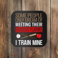Baseball Coach Trainer Bat And Ball Sports Lover Quote Coaster thumb 0