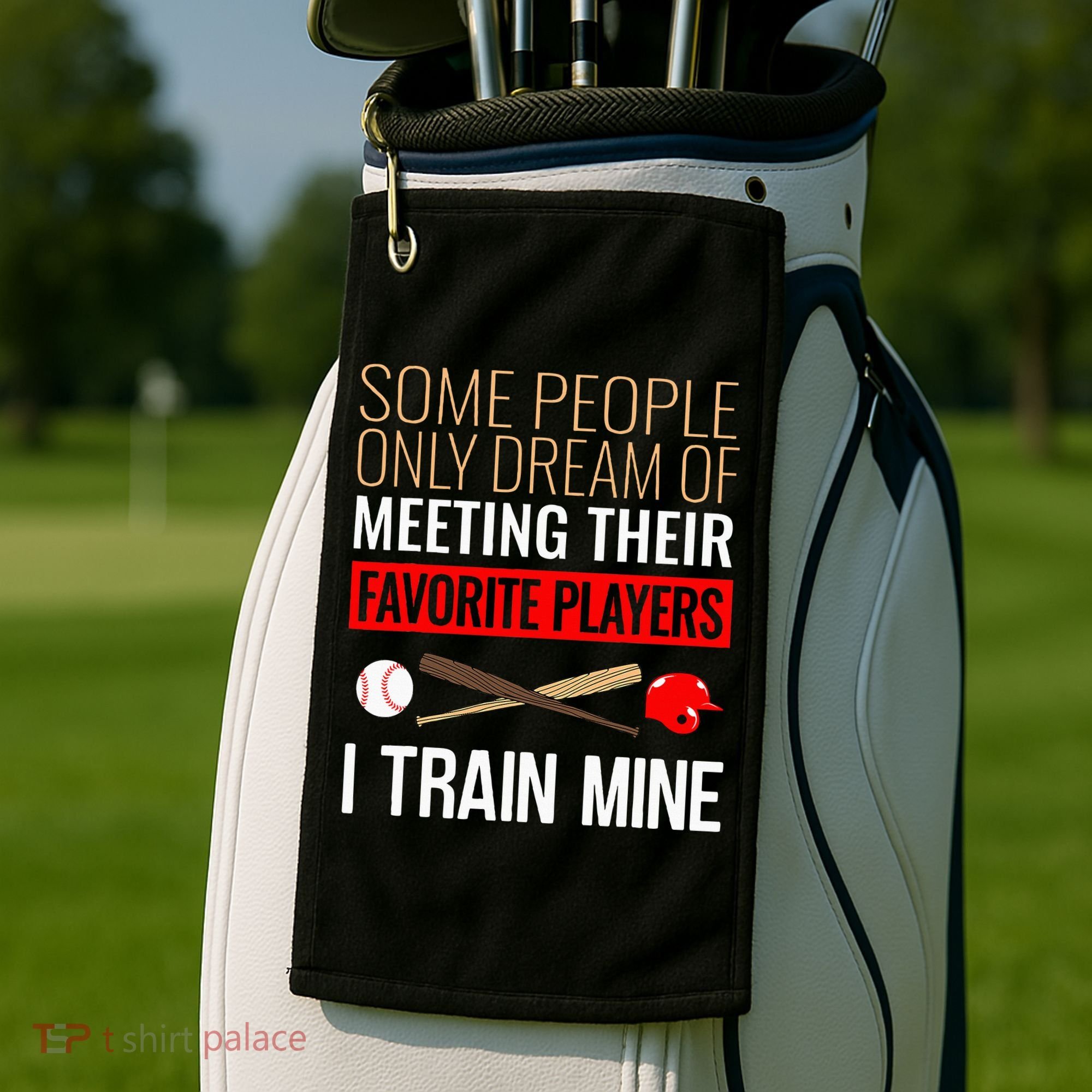 Baseball Coach Trainer Bat And Ball Sports Lover Quote Golf Towel
