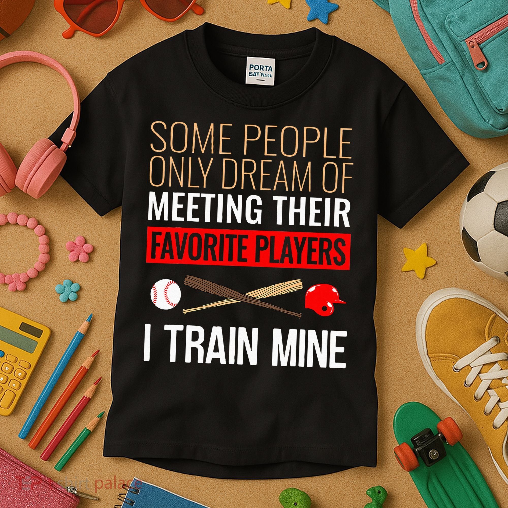 Baseball Coach Trainer Bat And Ball Sports Lover Quote Kids T-Shirt