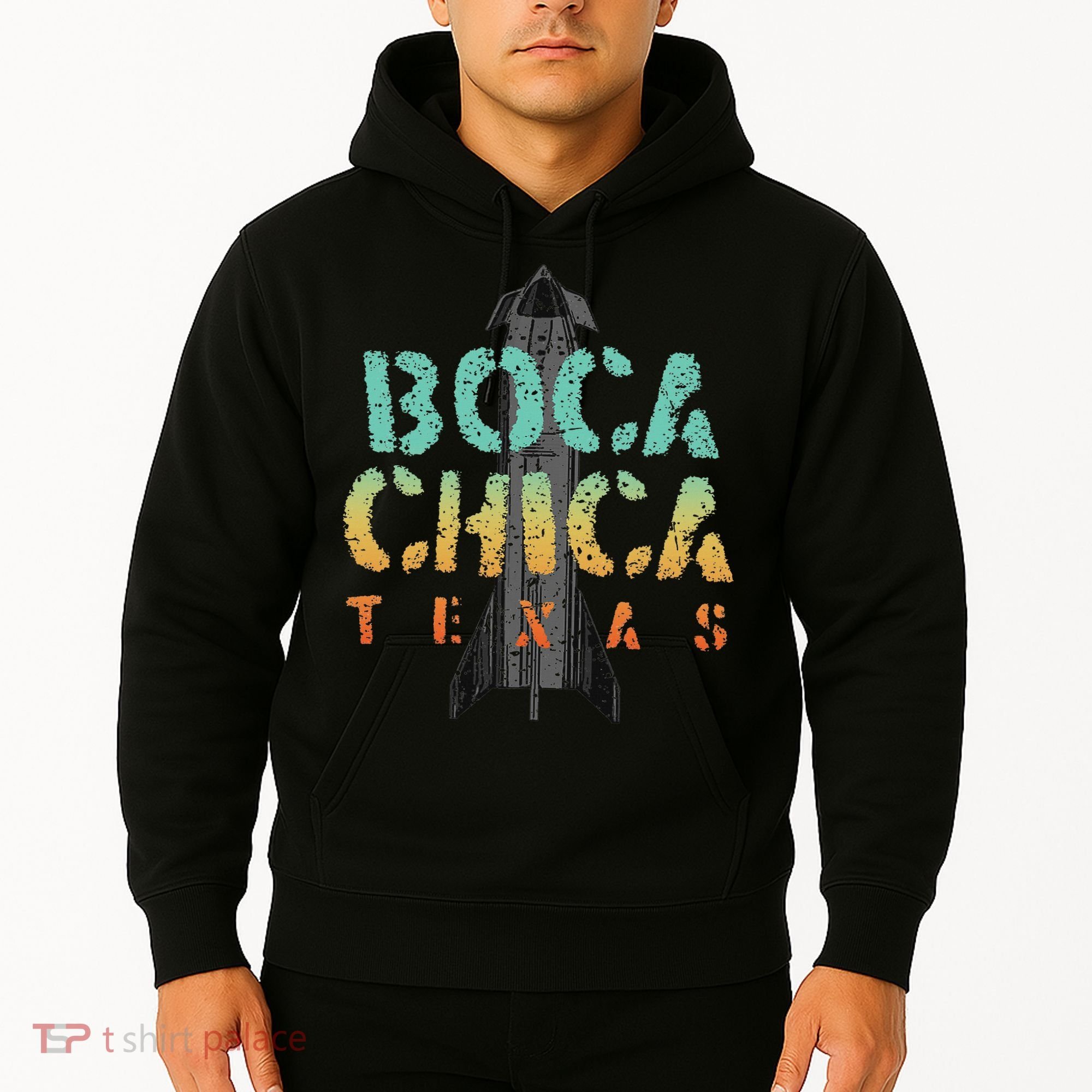 Boca Chica Texas Starship Cool Retro Hoodie