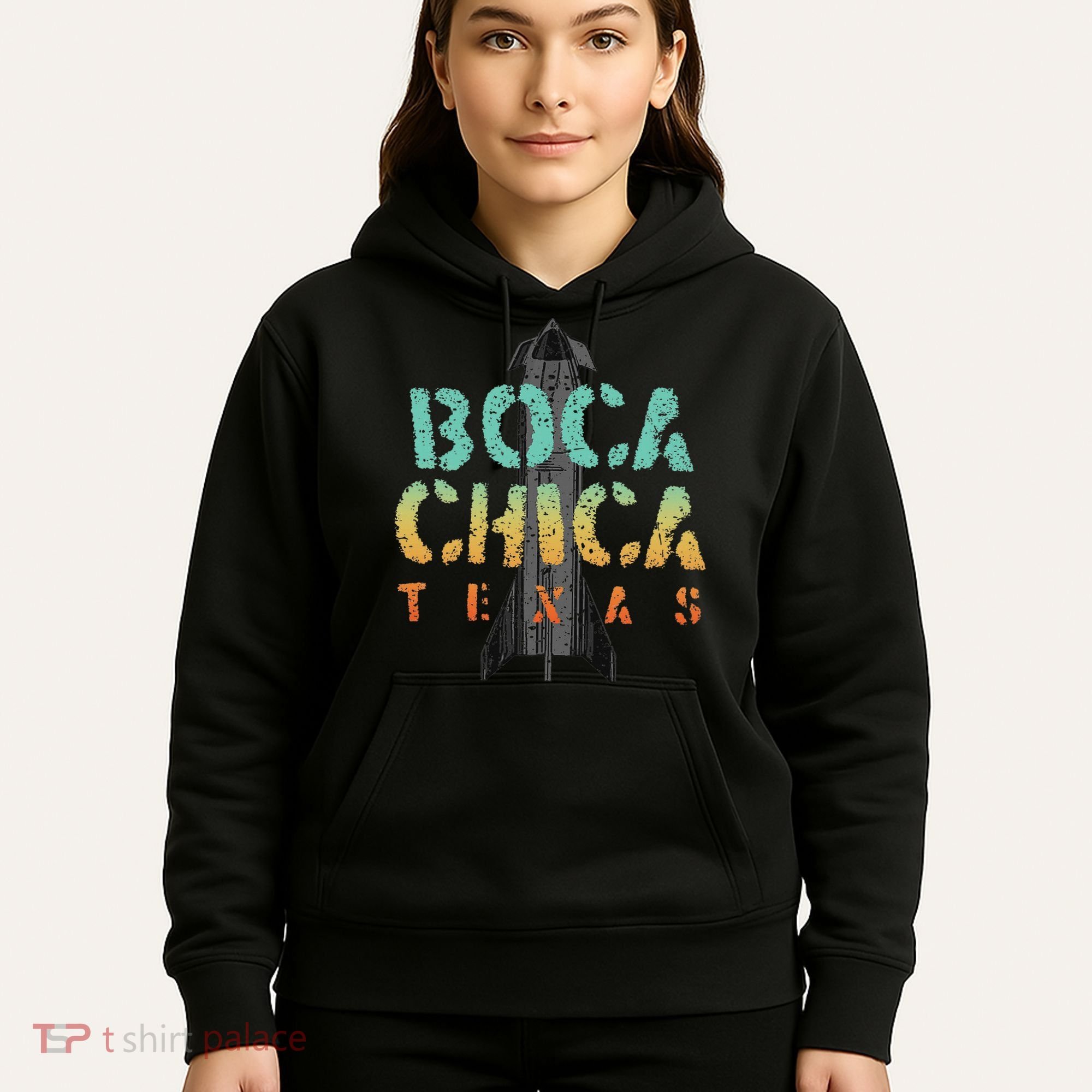 Boca Chica Texas Starship Cool Retro Hoodie