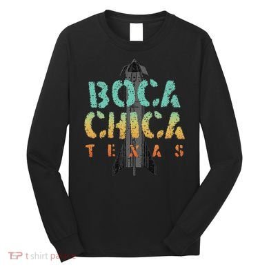 Boca Chica Texas Starship Cool Retro Long Sleeve Shirt