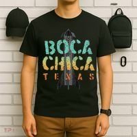 Boca Chica Texas Starship Cool Retro T-Shirt thumb 6