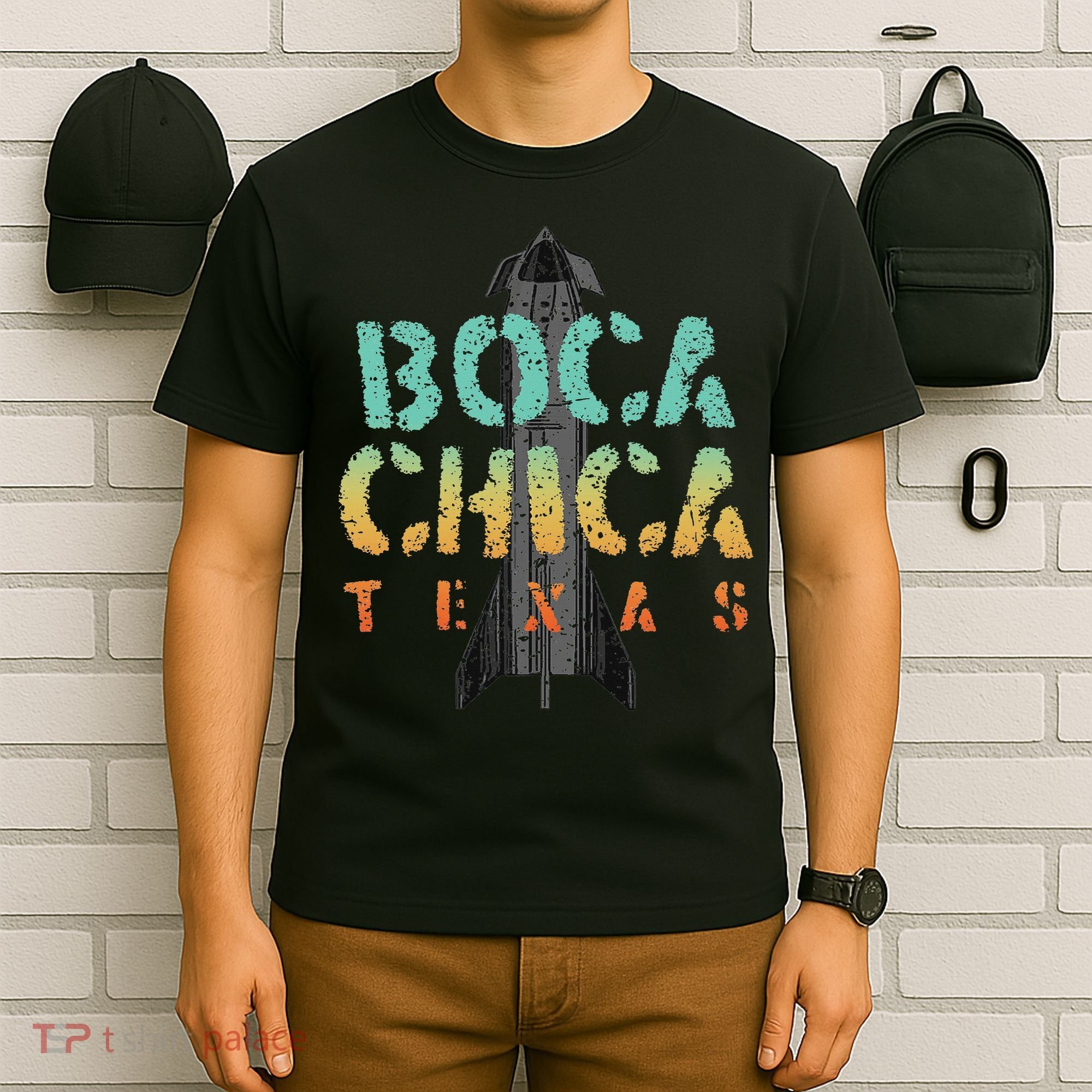 Boca Chica Texas Starship Cool Retro T-Shirt