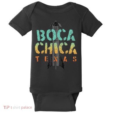 Boca Chica Texas Starship Cool Retro Baby Bodysuit