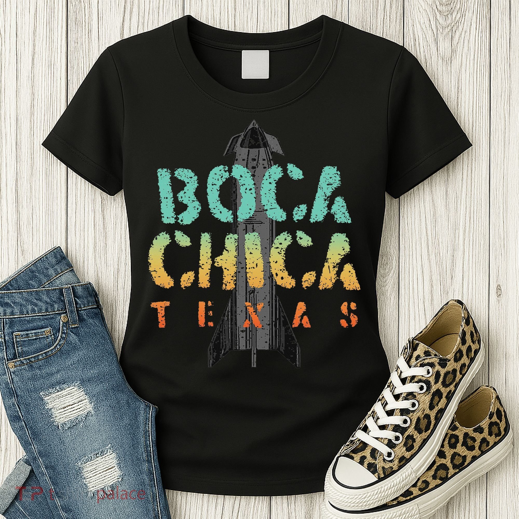 Boca Chica Texas Starship Cool Retro Women's T-Shirt