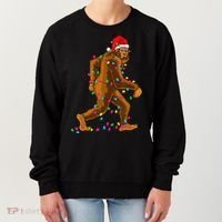 Bigfoot Christmas Tree Lights Xmas Funny Sasquatch Lovers Women's Sweatshirt thumb 0