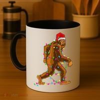 Bigfoot Christmas Tree Lights Xmas Funny Sasquatch Lovers Coffee Mug thumb 4