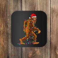 Bigfoot Christmas Tree Lights Xmas Funny Sasquatch Lovers Coaster thumb 0