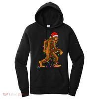 Bigfoot Christmas Tree Lights Xmas Funny Sasquatch Lovers Women's Hoodie thumb 0