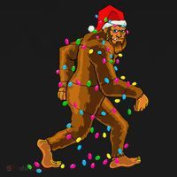 Bigfoot Christmas Tree Lights Xmas Funny Sasquatch Lovers Women's Hoodie thumb 2