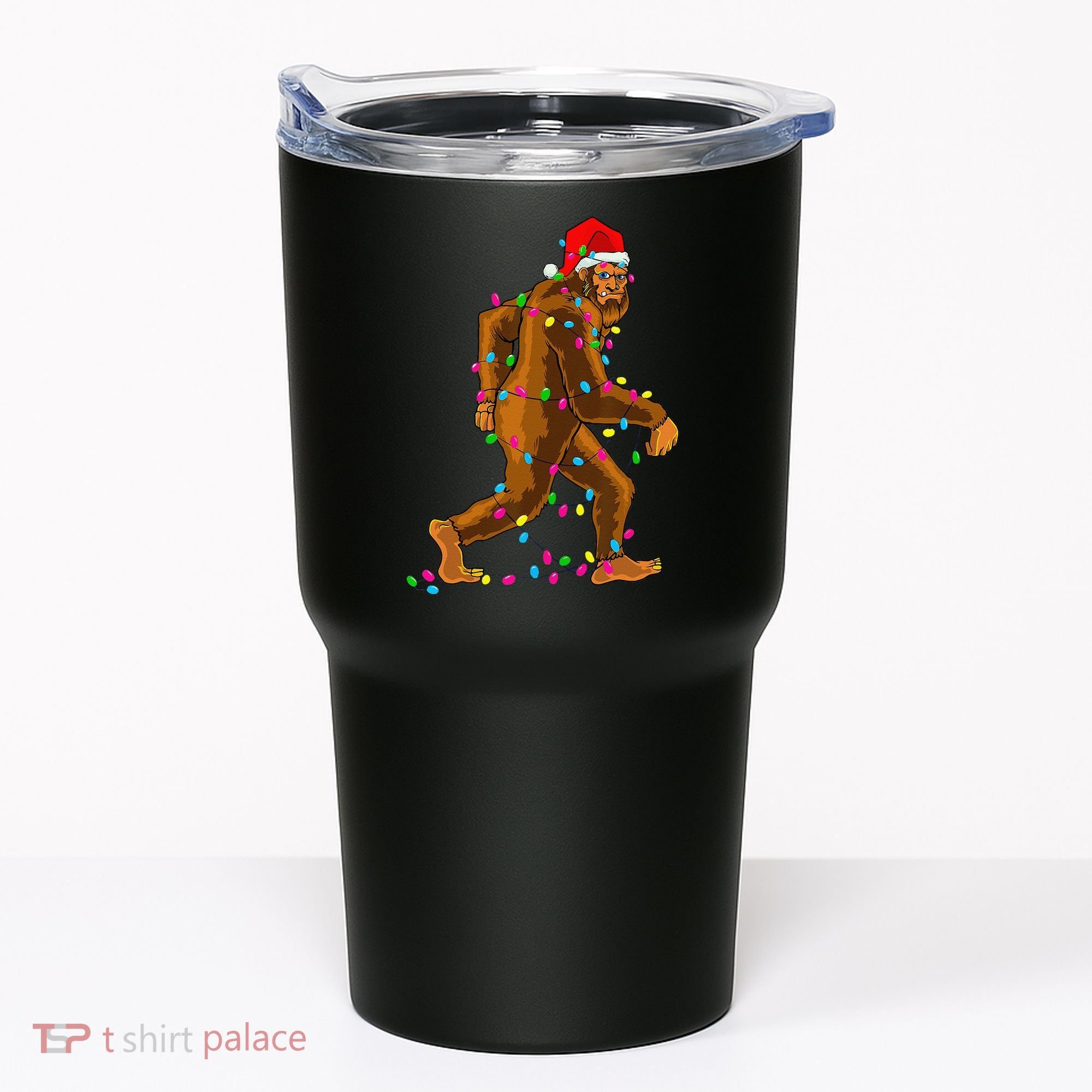Bigfoot Christmas Tree Lights Xmas Funny Sasquatch Lovers Tumbler