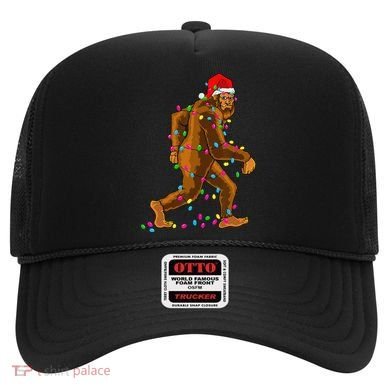 Bigfoot Christmas Tree Lights Xmas Funny Sasquatch Lovers Hat