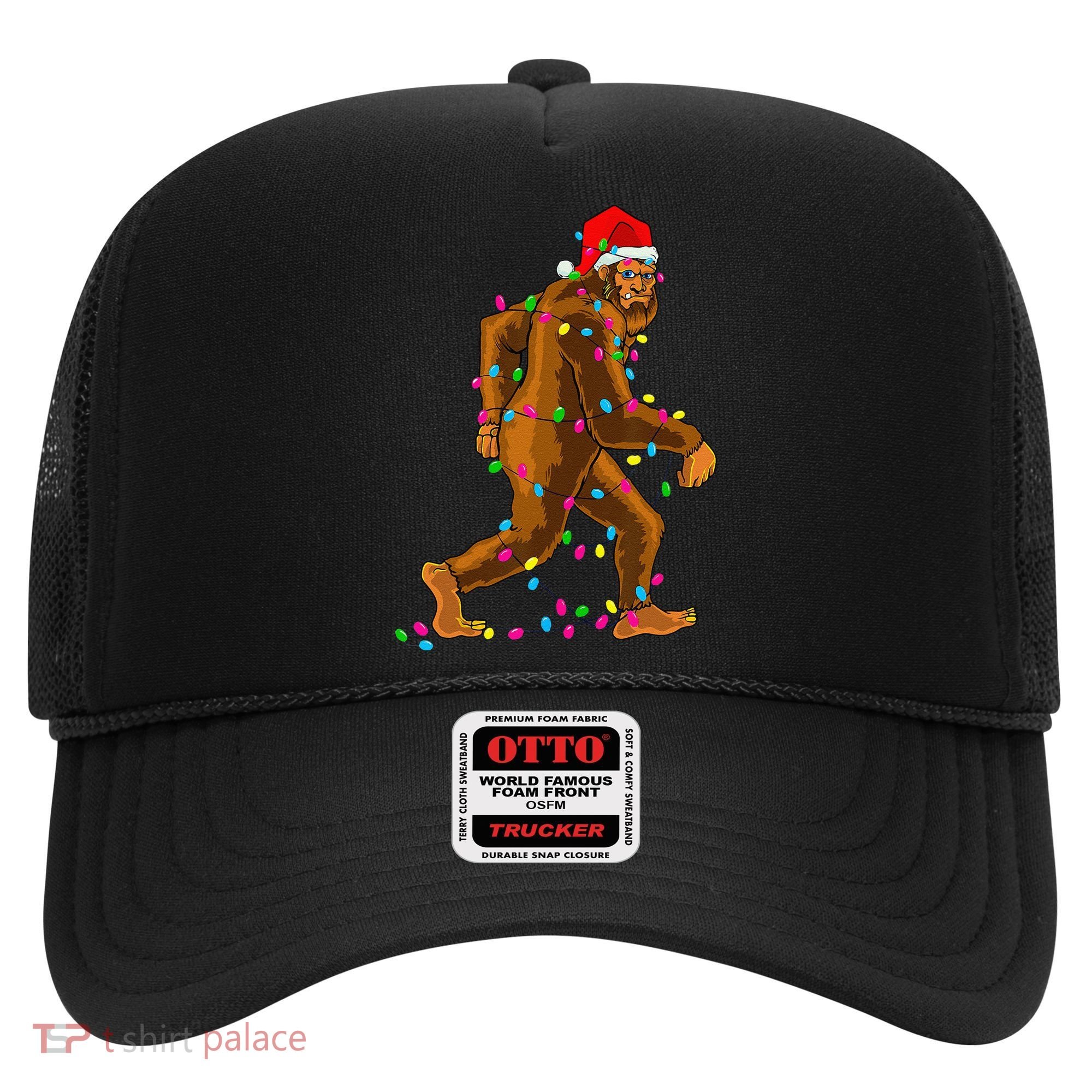 Bigfoot Christmas Tree Lights Xmas Funny Sasquatch Lovers Hat