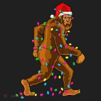 Bigfoot Christmas Tree Lights Xmas Funny Sasquatch Lovers Hat thumb 2