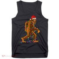 Bigfoot Christmas Tree Lights Xmas Funny Sasquatch Lovers Tank Top thumb 0