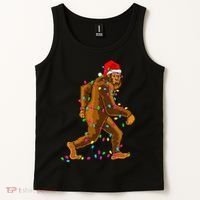 Bigfoot Christmas Tree Lights Xmas Funny Sasquatch Lovers Tank Top thumb 2