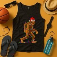 Bigfoot Christmas Tree Lights Xmas Funny Sasquatch Lovers Tank Top thumb 4