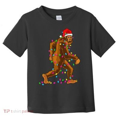 Bigfoot Christmas Tree Lights Xmas Funny Sasquatch Lovers Toddler T-Shirt