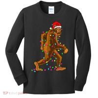 Bigfoot Christmas Tree Lights Xmas Funny Sasquatch Lovers Kids Long Sleeve Shirt thumb 0
