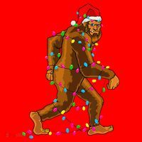 Bigfoot Christmas Tree Lights Xmas Funny Sasquatch Lovers Santa Hat thumb 1